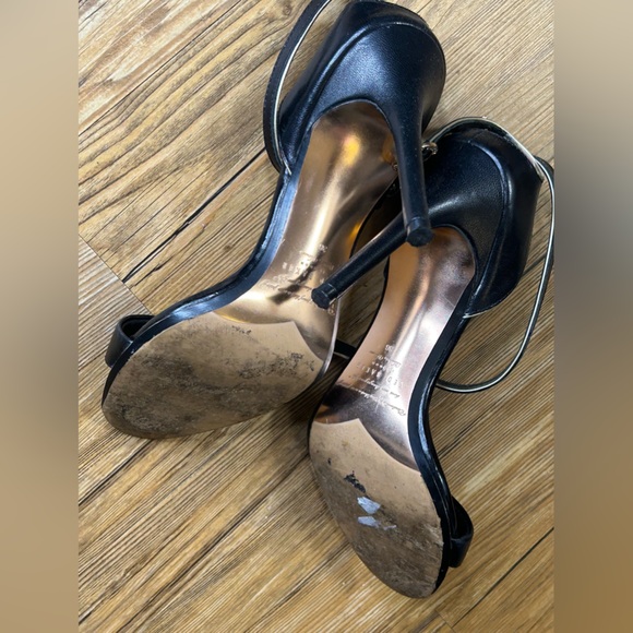 TED BAKER Ulani Black Leather Ankle Strap Stiletto Heeled Sandals MSRP $198 sz 6 - Picture 7 of 7